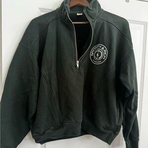 Sporty & Rich Dark Green Half-Zip Sweatshirt